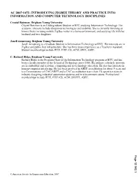 Introducing Zigbee Theory and Practice Into Information and Computer Technology Disciplines