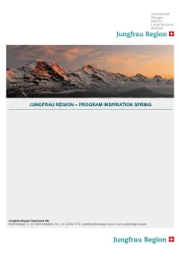 Jungfrau Region – Program Inspiration Spring