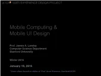 Mobile Computing & Mobile UI Design