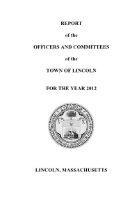 REPORT of the OFFICERS and COMMITTEES of the TOWN OF