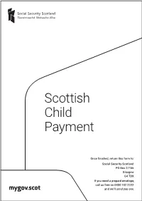 Scottish Child Payment Form (Single)