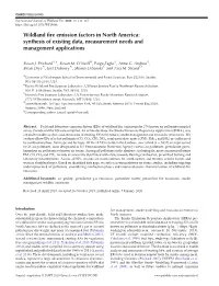Wildland Fire Emission Factors in North America: Synthesis of Existing Data, Measurement Needs and Management Applications