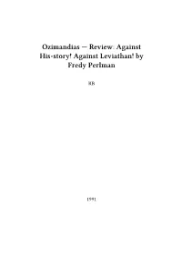 Against Leviathan! by Fredy Perlman