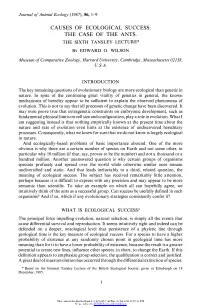 Causes of Ecological Success: the Case of the Ants