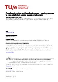 Experiments on Flow and Learning in Games : Creating Services to Support Efficient Serious Games Development