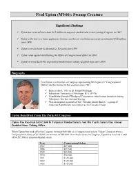 Fred Upton (MI-06): Swamp Creature