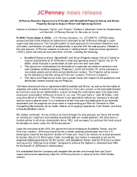 Jcpenney Reaches Agreement in Principle with Brookfield Property Group and Simon Property Group to Acquire Retail and Operating Assets