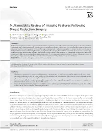 Multimodality Review of Imaging Features Following Breast Reduction Surgery