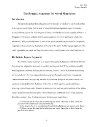 The Regress Argument for Moral Skepticism