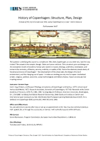 History of Copenhagen: Structure, Plan, Design L