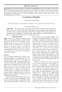 Locomotion of Reptiles" Will Be of Interest to a Wide Range of Readers