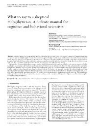 A Defense Manual for Cognitive and Behavioral Scientists