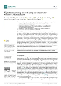 Asynchronous Chirp Slope Keying for Underwater Acoustic Communication