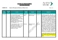 BOARD of MANAGEMENT ACTION TRACKER Ayrshire College