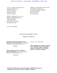 Declaration of James Gustave Speth in Support of Plaintiffs' Response In
