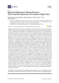 Impaired Replication Timing Promotes Tissue-Specific Expression