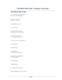 The Blind Side Script - Dialogue Transcript