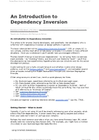 An Introduction to Dependency Inversion Page 1 of 12