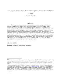 Assessing the External Net Benefits of Wind Energy: the Case of Iowa’S Wind Farms*