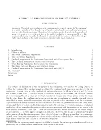 History of the Continuum in the Twentieth Century