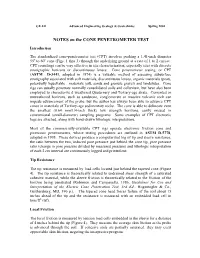 NOTES on the CONE PENETROMETER TEST