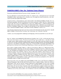 PASSING/OBIT&gt; Rev. Dr. Taitetsu Unno