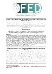 Step by Step Argument Map in Learning Environments: an Example of the Subject of Lenses1