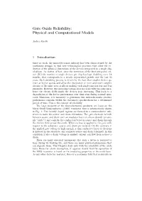 Gate Oxide Reliability: Physical and Computational Models