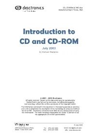 Introduction to CD & CD-ROM
