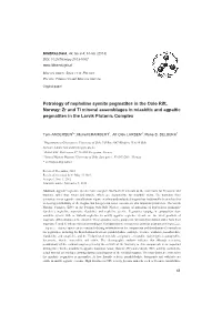 Petrology of Nepheline Syenite Pegmatites in the Oslo Rift, Norway: Zr and Ti Mineral Assemblages in Miaskitic and Agpaitic Pegmatites in the Larvik Plutonic Complex