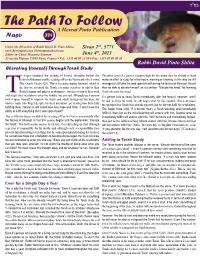 The Path to Follow a Hevrat Pinto Publication Naso 394