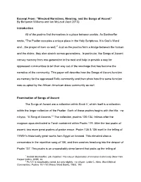 Wrecked Narratives, Meaning, and the Songs of Ascent” by Benjamin Williams and Ian Mcloud (April 2013)