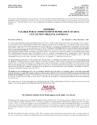 $65000000 Taxable Public Improvement Bonds, Issue Of
