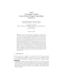 A Formally Verified Crypto-Backed Pegged Algorithmic Stablecoin