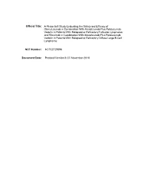A Phase Ib/II Study Evaluating the Safety and Efficacy Of