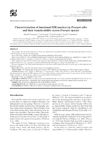 Characterization of Functional SSR Markers in Prosopis Alba and Their Transferability Across Prosopis Species
