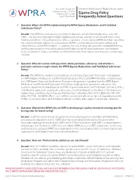 Equine Drug Policy Frequently Asked Questions