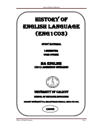 History of English Language (Eng1c03)