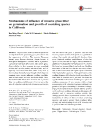 Mechanisms of Influence of Invasive Grass Litter on Germination and Growth of Coexisting Species in California