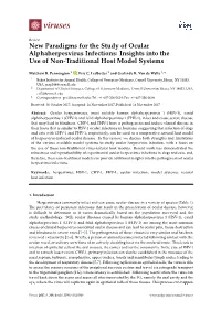 New Paradigms for the Study of Ocular Alphaherpesvirus Infections: Insights Into the Use of Non-Traditional Host Model Systems