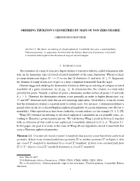 Ordering Thurston's Geometries by Maps of Non-Zero Degree