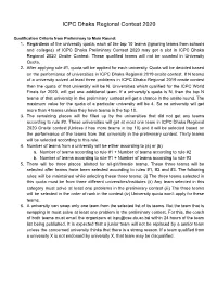 Qualification Criteria from Preliminary to Main Round: 1