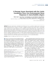 A Damage Sensor Associated with the Cuticle Coordinates Three Core Environmental Stress Responses in Caenorhabditis Elegans