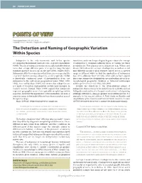 Hillis, D. M. 2020. the Detection and Naming of Geographic Variation