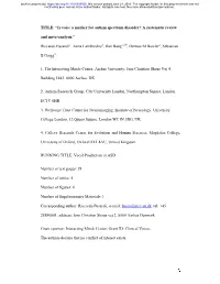Is Voice a Marker for Autism Spectrum Disorder? a Systematic Review
