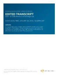 Q1 2018 Earnings Call Transcript