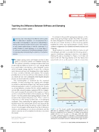 Teaching the Difference Between Stiffness and Damping