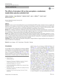 The Effects of Microdose LSD on Time Perception: a Randomised, Double-Blind, Placebo-Controlled Trial