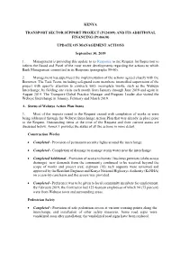 Update on Management Actions