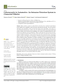 An Intrusion Detection System in Connected Vehicles